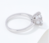 Diamonique Sterling Silver 120 Facet Prestige Round Cut Cocktail Ring Size 6